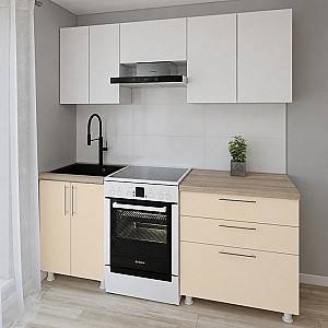 Set mobila bucatarie Smartex K2 200 cm Alb / Ivory