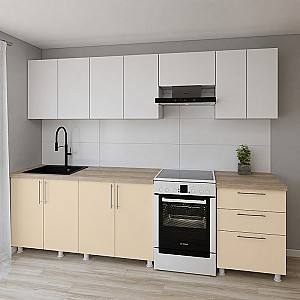 Set mobila bucatarie Smartex K2 280 cm Alb / Ivory