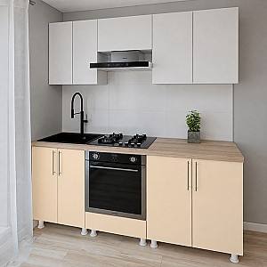 Set mobila bucatarie Smartex K3 200 cm Alb / Ivory