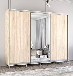 Dulap-cupe Mobildor Lux Aron 260 (1 oglinda, 2 PAL) Stejar Sonoma