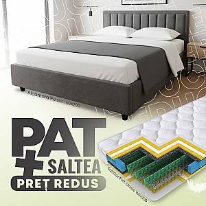 Pat Alcantara Pulsar 1.6 m Gri Închis + Saltea Salt Confort Clasic 160x200