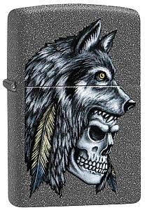 Зажигалка Zippo Wolf Skull Feather Design 29863 211