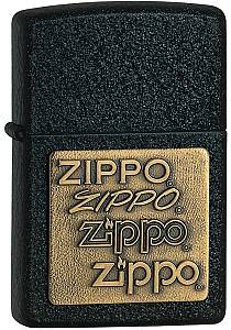 Зажигалка Zippo Black Crackle Brass 362