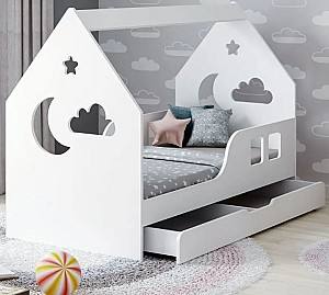 Детская кровать Happy Babies Cloud L04 с выдвижным ящиком 80x160 Белый