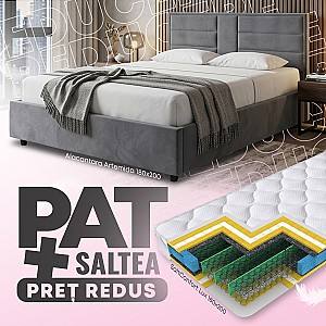 Кровать Alcantara Artemida 180x200 Серый + Матрас Salt Confort Lux 180x200