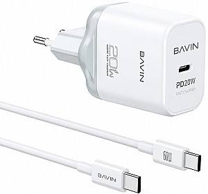 Зарядное устройство для телефона BAVIN PC2106Y-20W + Cable Type-C to Type-C