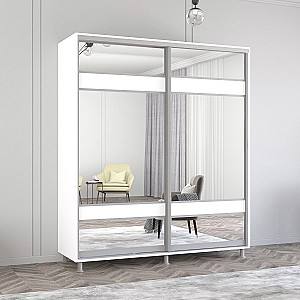 Dulap-cupe Mobildor Lux Aron 230 (2 oglinzi K3-zebra) Alb