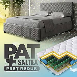 Pat Aurus Space 160x200 Gri + Saltea Salt Confort Clasic 160x200