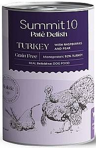 Hrana umeda pentru caini Summit 10 Adult dog turkey with raspberries and pear 400g