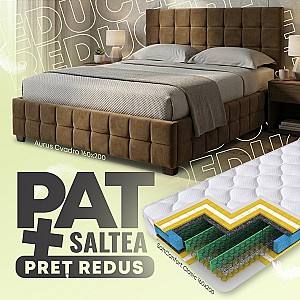 Pat Aurus Cvadro 160x200 Maro + Saltea Salt Confort Clasic 160x200