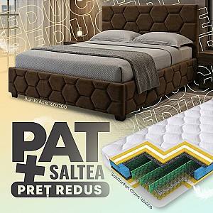 Pat Aurus Axis 160x200 Maro + Saltea Salt Confort Clasic 160x200