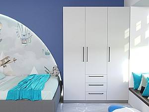 Шкаф Bayro Serenity 150x220x51.8 см Мокрый Асфальт  (3 Ящика)