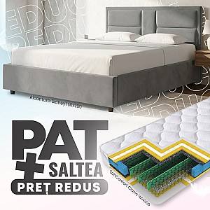 Кровать Alcantara Sidney 1.6 м Темно-Серый + Матрас Salt Confort Clasic 160x200