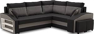 Canapea coltar Magnifico Meble Grande Left Shelf/Right Puffs Bonell Mikrofaza 15/Mikrofaza 27 Right Negru/Gri