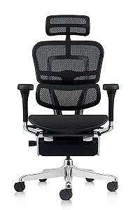 Fotoliu de birou Comfort Ergohuman Elite 2 Black +Legrest T-168-B1 EHE2-AB-HAM-5D-L