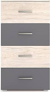 Comoda Yasen Bari 4S Hykory Rockford Deschis / Grafit Gri