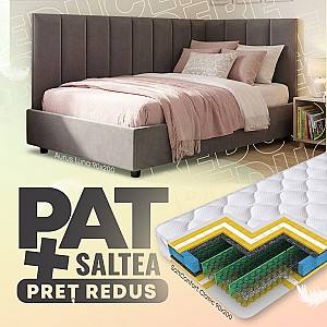 Pat copii Aurus Luna (dreapta) 90x200 + Saltea Salt Confort Clasic 90x200