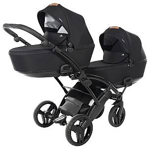 Carucior pentru gemeni Junama Duo Slim Space 03 Black 2/1
