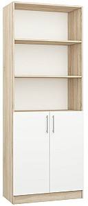 Шкаф Mobildor Lux Practik (комбинированный с полками) (80x40x210H см) Дуб Сонома / Белый