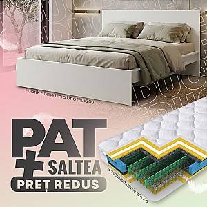 Кровать Fabrik Home Linia Uno 160x200 Белый Ясень + Матрас Salt Confort Clasic 160x200