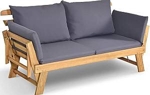 Canapea Costway OP71195GR Grey/Natural