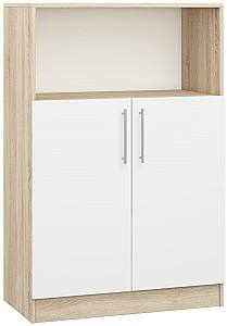 Comoda Mobildor Lux Practik semi-deschisa cu polite (80x40x120H cm) Sonom/Alb