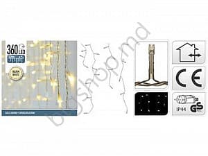 Luminite pentru brad Gimi 360LED, 1200X52 сm, alb-cald