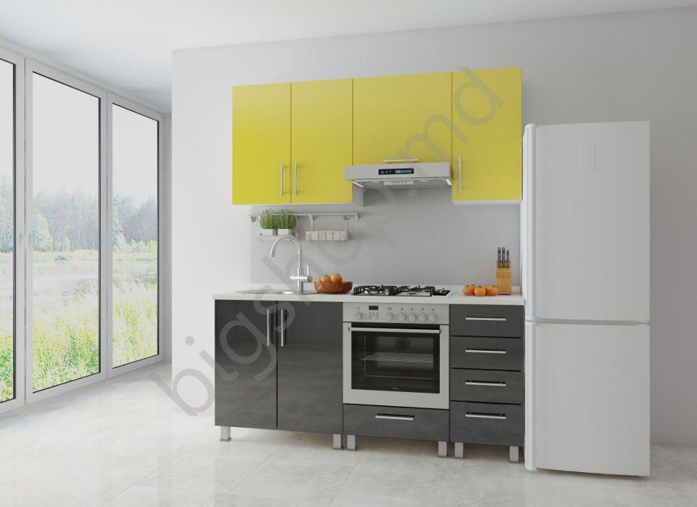 Кухонный гарнитур Fabrik Home Concord Гардения/Черный 1.8 м