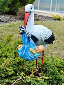 Decor pentru gradina Art Figure Barza cu bebeluș (PB 20)