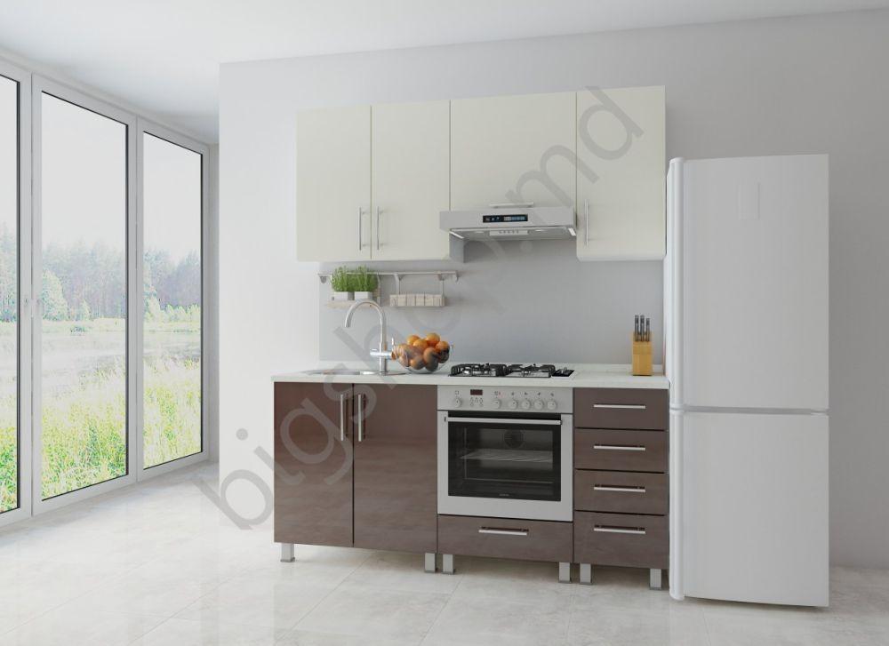 Set mobila bucatarie Fabrik Home Concord Crem/Ciocolata 1.8 m