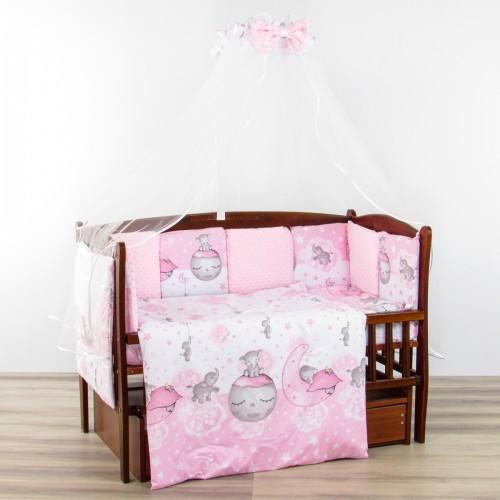 Lenjerie de pat Carapuz Ursuleț, Elefanți roz