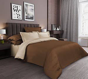 Set lenjerie de pat SATIN DE LUX  Brown  Euro