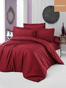 Set lenjerie de pat SATIN DE LUX  Bordo Euro