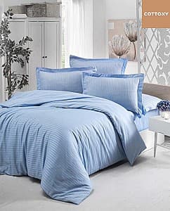 Set lenjerie de pat SATIN DE LUX  Light Blue Euro