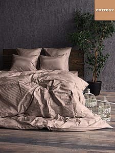 Set lenjerie de pat SATIN DE LUX  Light Brown Euro