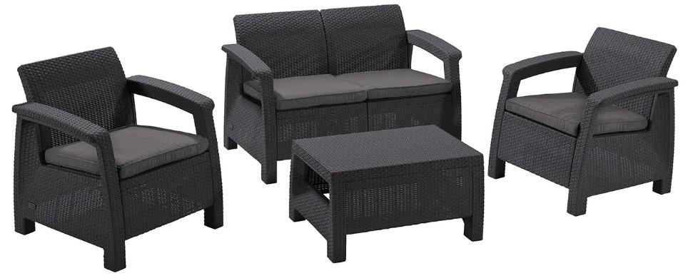 Набор садовой мебели Keter Corfu Set Graphite/Gray