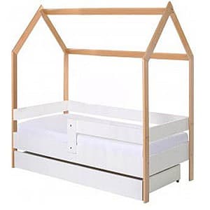 Pat copii BellaLuni Domek 80x180 Beech/White