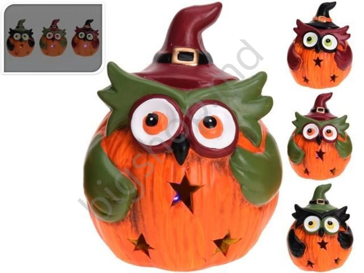 Cadou de halloween Halloween Bufnita cu palarie 11.5 cm