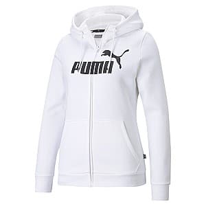 Батник для женщин Puma Ess Logo Full-Zip Hoodie Fl White