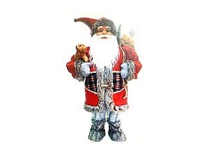 Декоративные украшения Christmas Дед Мороз с натуральным мехом, красно-серый с мишкой