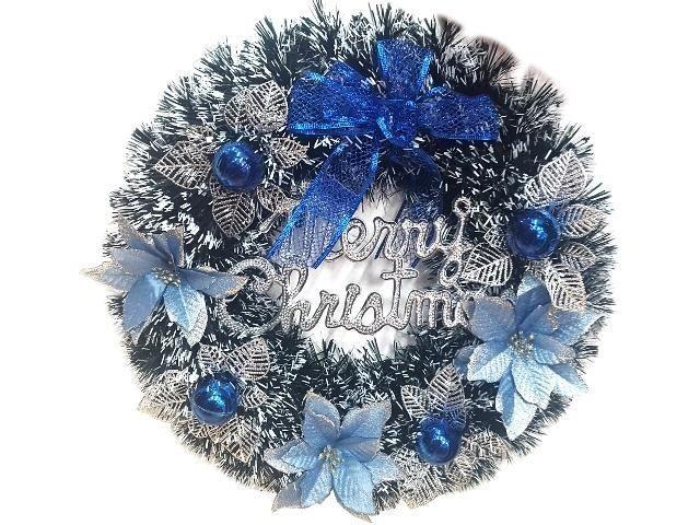 Елочная ветка Christmas Merry Christmas с синим декором