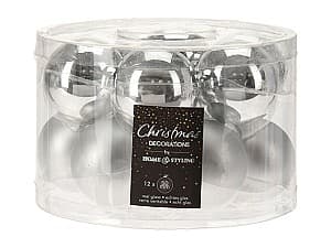 Игрушки для ёлки Christmas Шары 12х50мм cеребряный