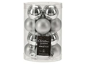 Jucarii de brad Christmas Globuri 16X35mm argintii