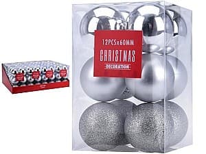 Игрушки для ёлки Christmas Шары 12X60mm серебристый