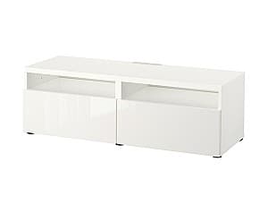 Tumba RTV IKEA Besta white/Selsviken glossy/white 120x42x39 cm