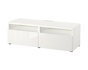 Тумба под телевизор IKEA Besta white/Selsviken glossy/white 120x42x39 см