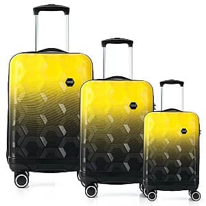 Чемодан CCS 5226 Set Black-Yellow