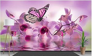 3D Фотообои Art.Desig  Фиолетовая орхидея на воде