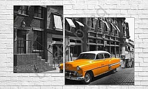 Модульная картина Art.Desig RETRO, TAXI GALBEN