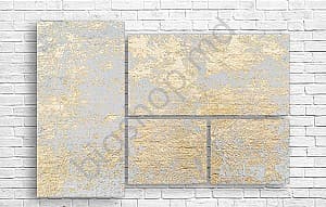 Модульная картина Art.Desig ЗОЛОТАЯ АБСТРАКЦИЯ НА ГОЛУБОМ ФОНЕ